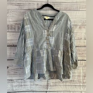 Anthropologie Maeve - Zoe Swing Patchwork Blouse